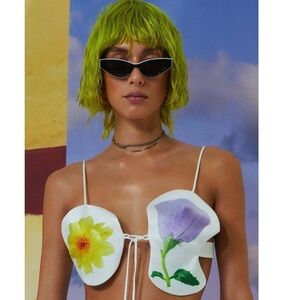 Poppy Lissiman Linda BYL Women's Black and Yellow Sunglasses